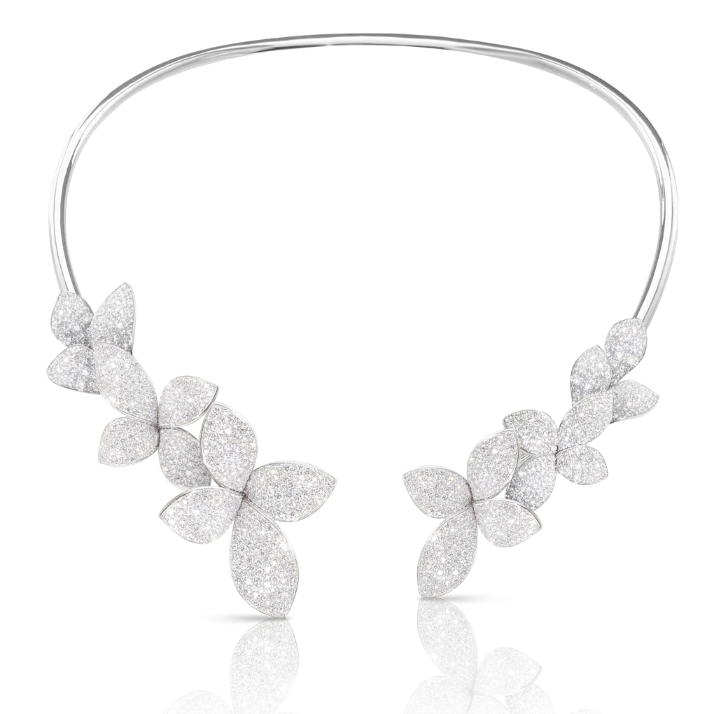 Pasquale Bruni Giardini Segreti Choker 18k White Gold with Diamonds, Multi Flower.