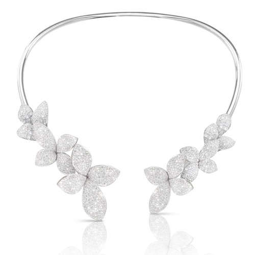 Pasquale Bruni Giardini Segreti Choker 18k White Gold with Diamonds, Multi Flower.