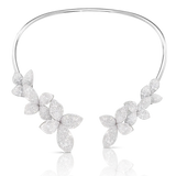 Pasquale Bruni Giardini Segreti Choker 18k White Gold with Diamonds, Multi Flower.