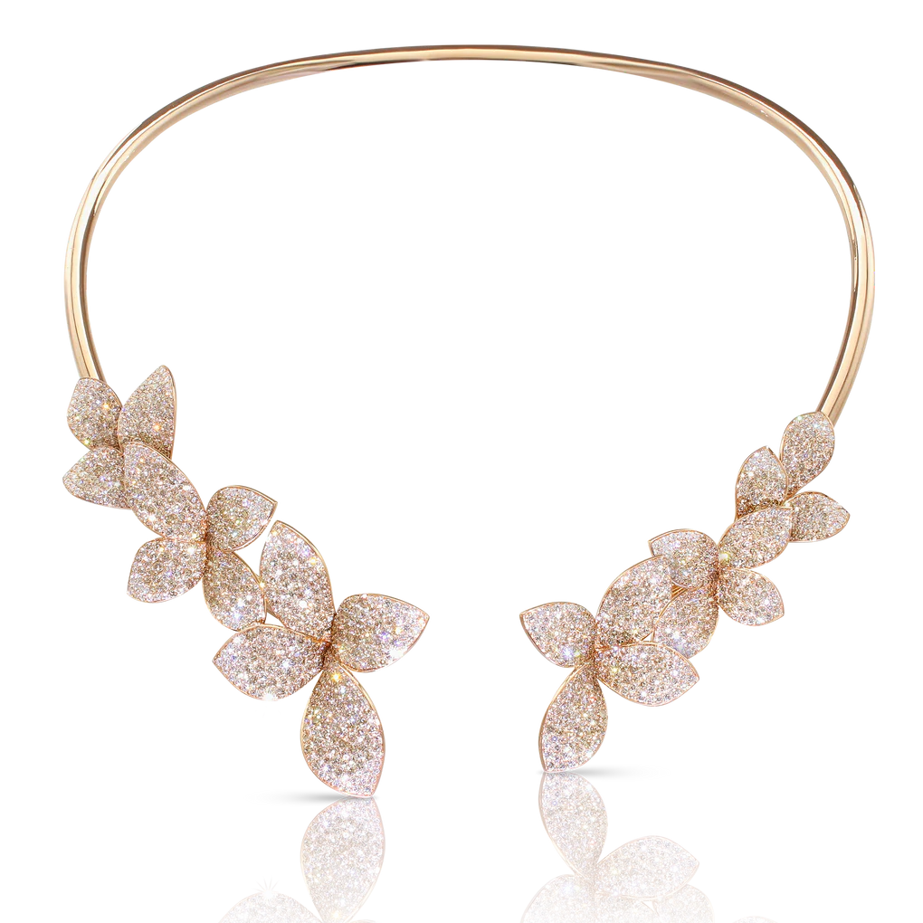 Pasquale Bruni Giardini Segreti Choker in 18k Rose Gold with Diamonds, Multi Flower.