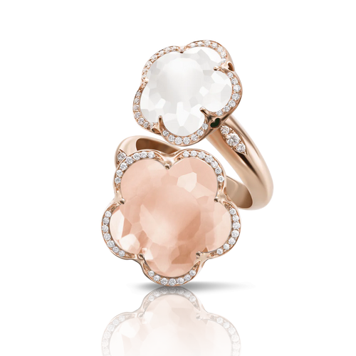 Pasquale Bruni Bon Ton Ring Rose and Milky Quartz
