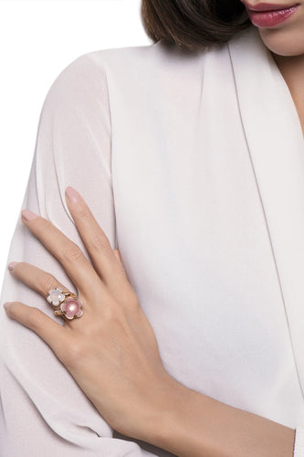Pasquale Bruni Bon Ton Ring Rose and Milky Quartz