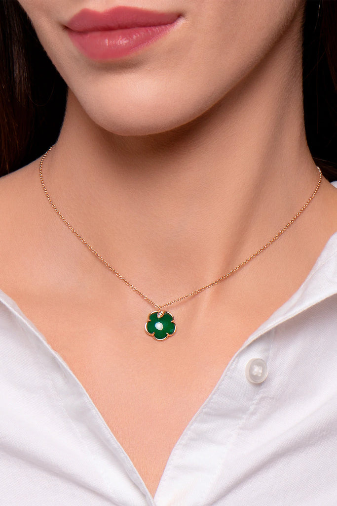 Pasquale Bruni Petit Joli Green Agate and Diamonds Necklace