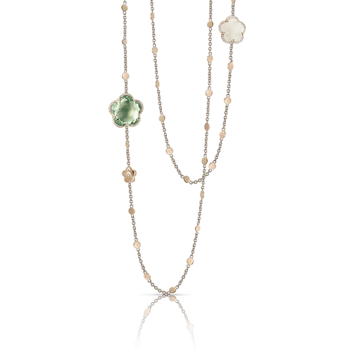 Pasquale Bruni Bon Ton Dolce Vita Necklace 18k Rose Gold with Prasiolite and Diamonds