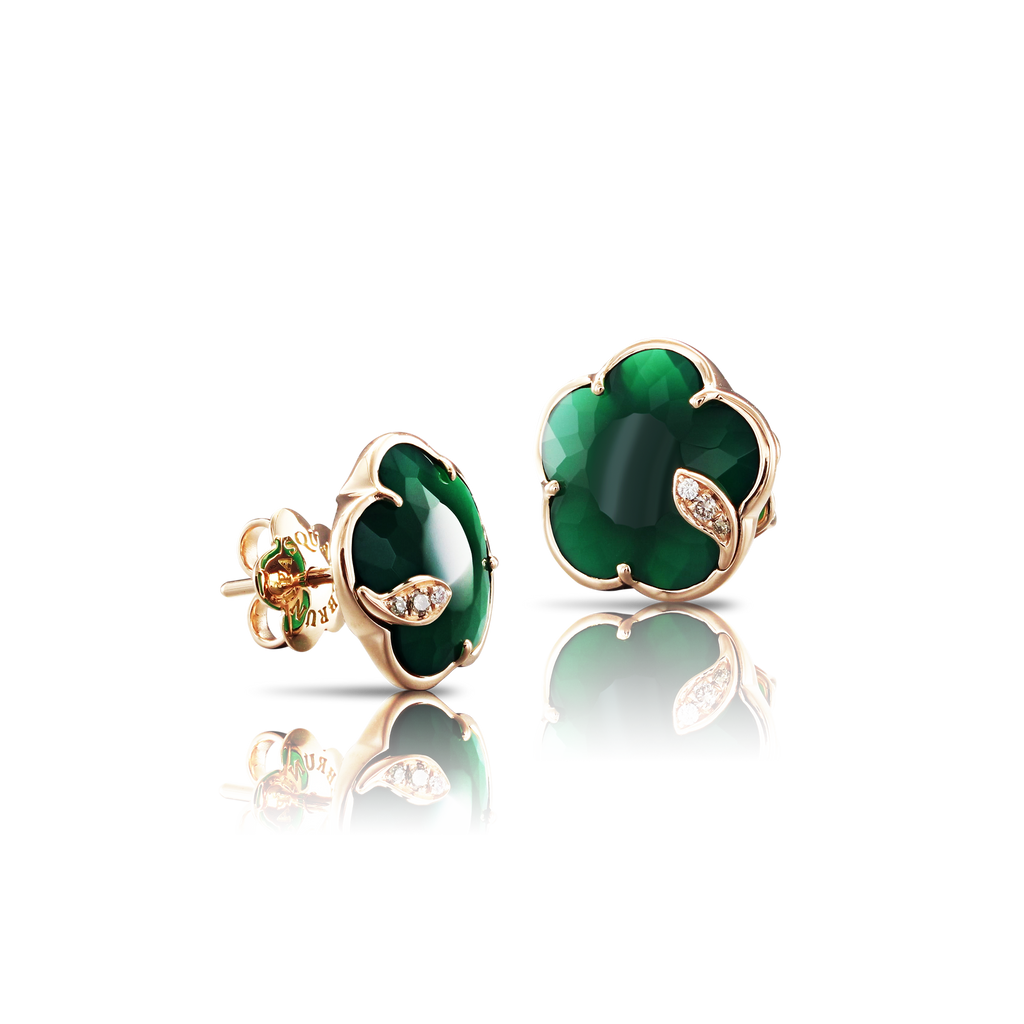 Green 2025 rose earrings