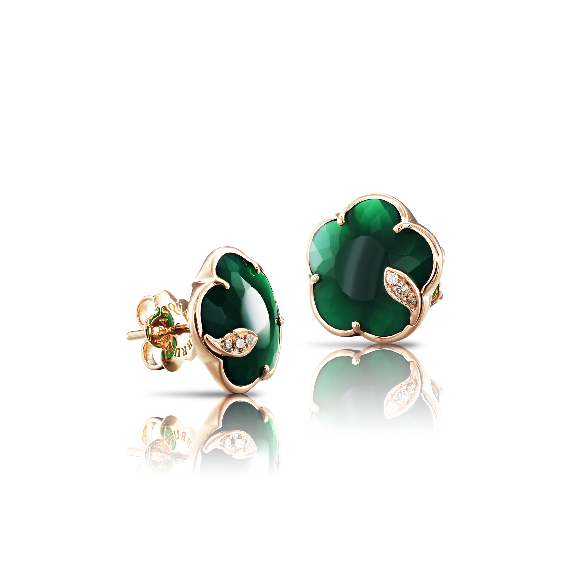 Load image into Gallery viewer, Pasquale Bruni Petit Joli Green Agate and Diamonds Rose Gold Earrings