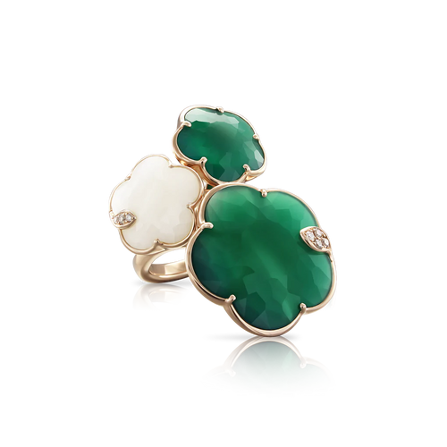 Pasquale Bruni Ton Joli Ring Rose Gold with 'Mother Nature' gems and Diamonds.