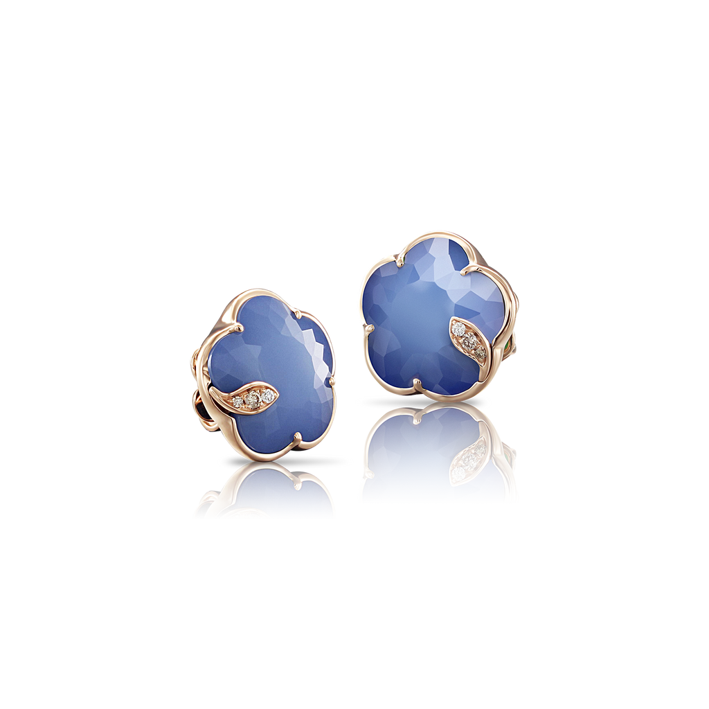 Pasquale Bruni Petit Blue Moon and Diamonds Rose Gold Earrings