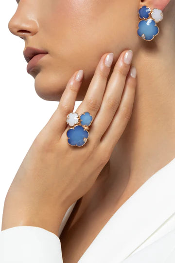 Pasquale Bruni Ton Joli Ring with Blue Moon, White Agate and Diamonds.