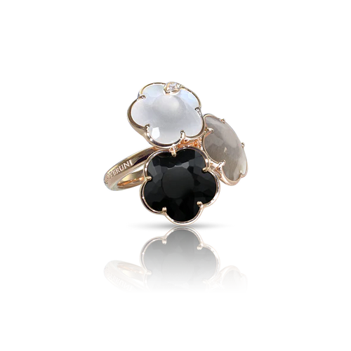 Pasquale Bruni Bouquet Lunaire Ring in 18k Rose Gold with Moon gems and Diamonds.