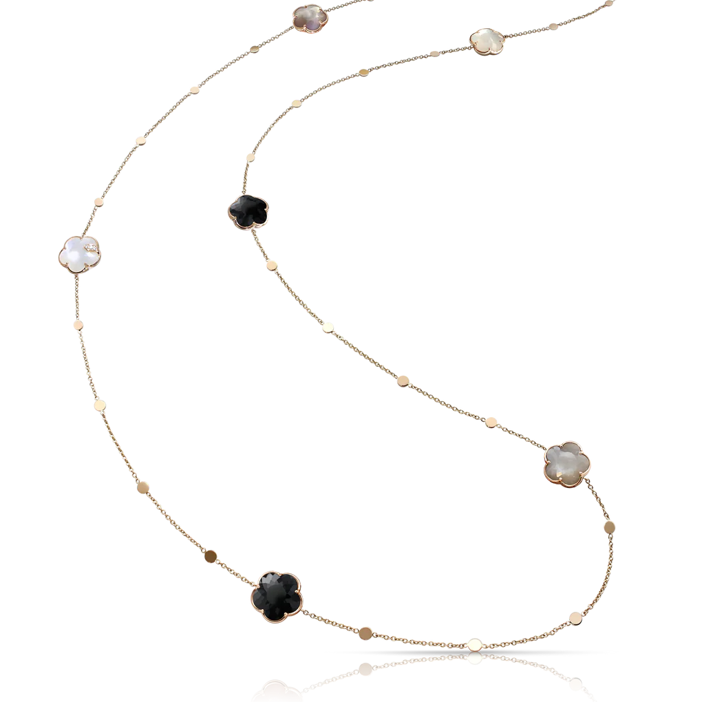 Pasquale Bruni Bouquet Lunaire Sautoir in 18k Rose Gold with Moon gems and Diamonds.