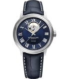 Raymond Weil Maestro Open-heart blue leather