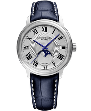 Load image into Gallery viewer, Raymond Weil Maestro Moonphase Silver on leather