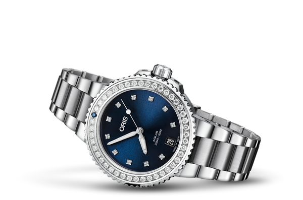 Oris Aquis Date Full Diamonds 36mm bracelet Wamada Jewellery