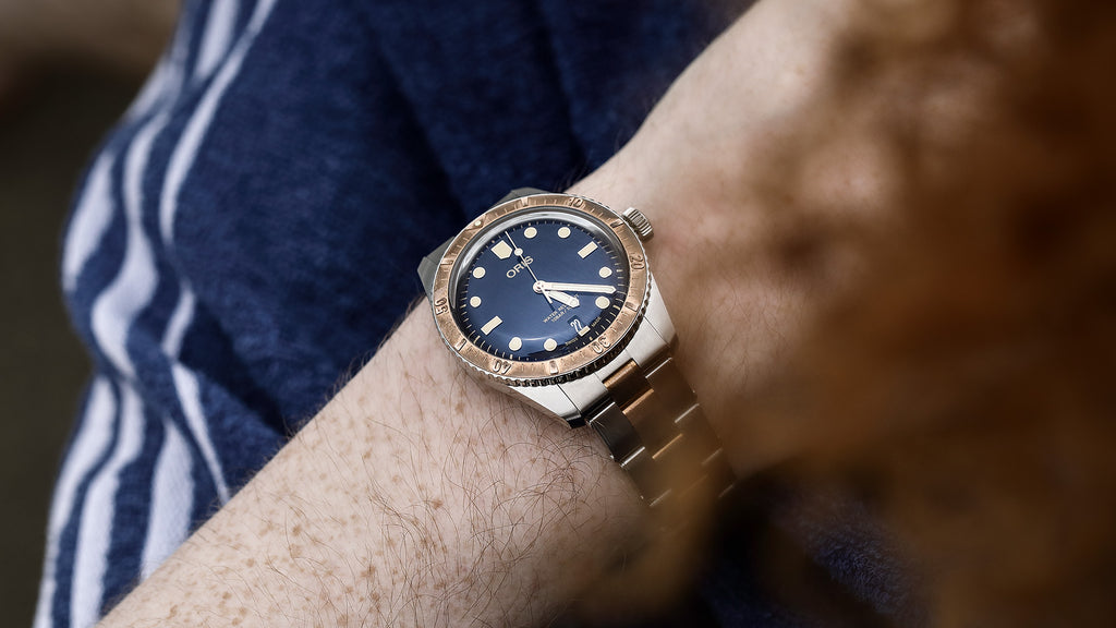 Oris Divers Bronze Sixty-Five Blue 2 Tones Bracelet