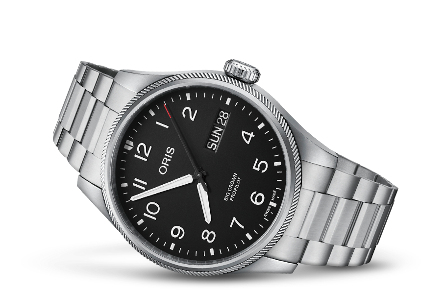 Oris Propilot Day Date 44mm Black on Bracelet – Wamada Jewellery