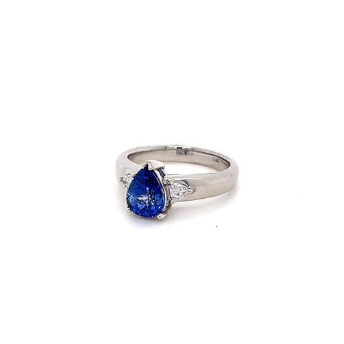 Pear Shaped Sapphire and Diamond Ring