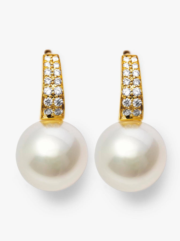 Autore Pearls 18k YG South Sea Pearls and Diamond Earrings