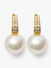 Load image into Gallery viewer, Autore Pearls 18k YG South Sea Pearls and Diamond Earrings