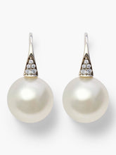 Load image into Gallery viewer, Autore Pearls 18k WG South Sea Pearls and Diamond Shepherd Hooks