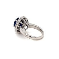 Royal Blue Sri Lanka Sapphire and Diamond Ring -GRS certified
