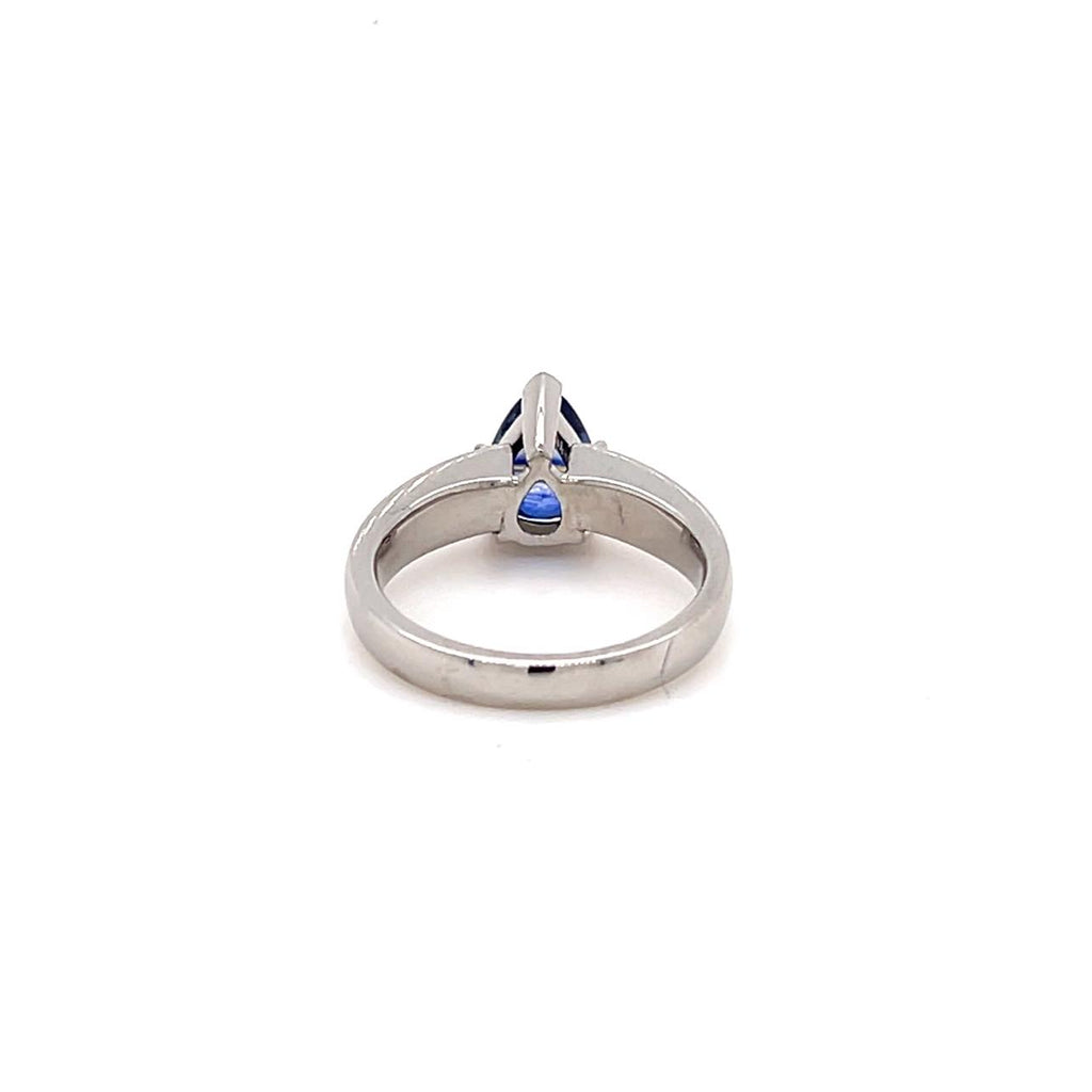 Pear Shaped Sapphire and Diamond Ring