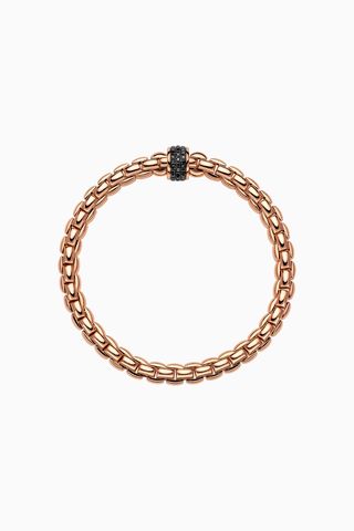 Fope Eka Rose Gold Bracelet with Black Diamonds