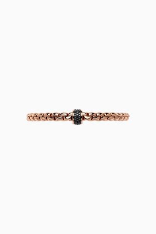 Fope Eka Rose Gold Bracelet with Black Diamonds