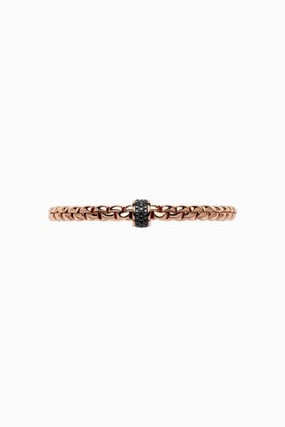 Fope Eka Rose Gold Bracelet with Black Diamonds in extra large size