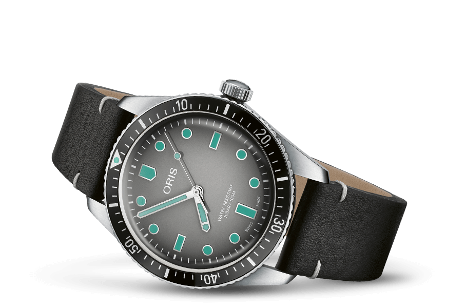 Oris Divers Sixty-Five Grey on Leather
