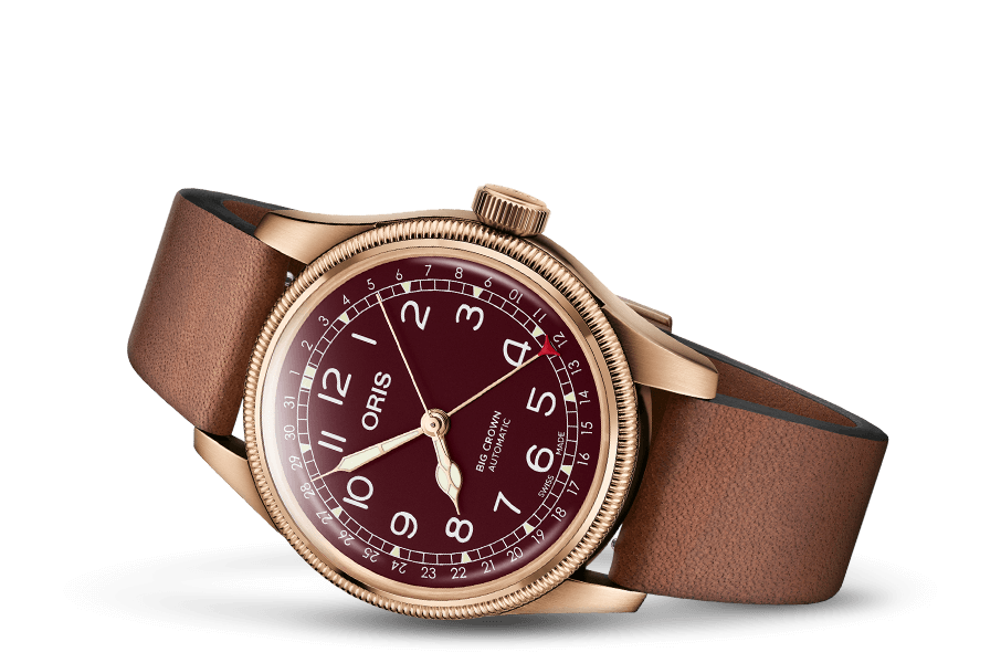 Oris Big Crown Bronze Pointer Date Red Leather