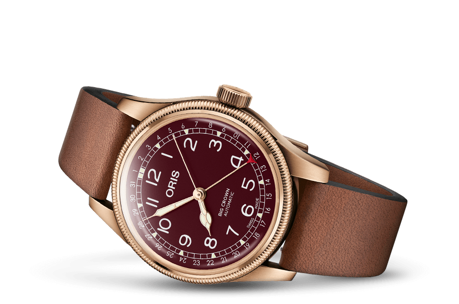 Oris big crown hot sale pointer date red