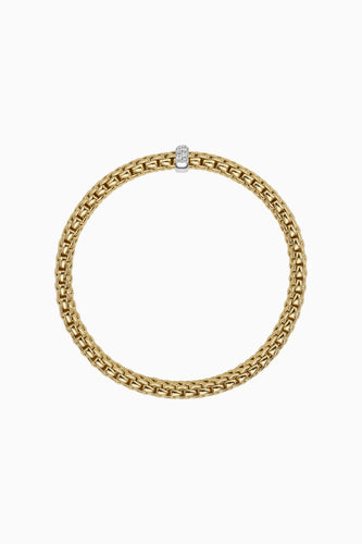 Fope Vendome Yellow Gold Bracelet with Diamonds in small size