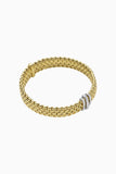 Fope Panorama Yellow Gold Bracelet with Diamond Pave in large size