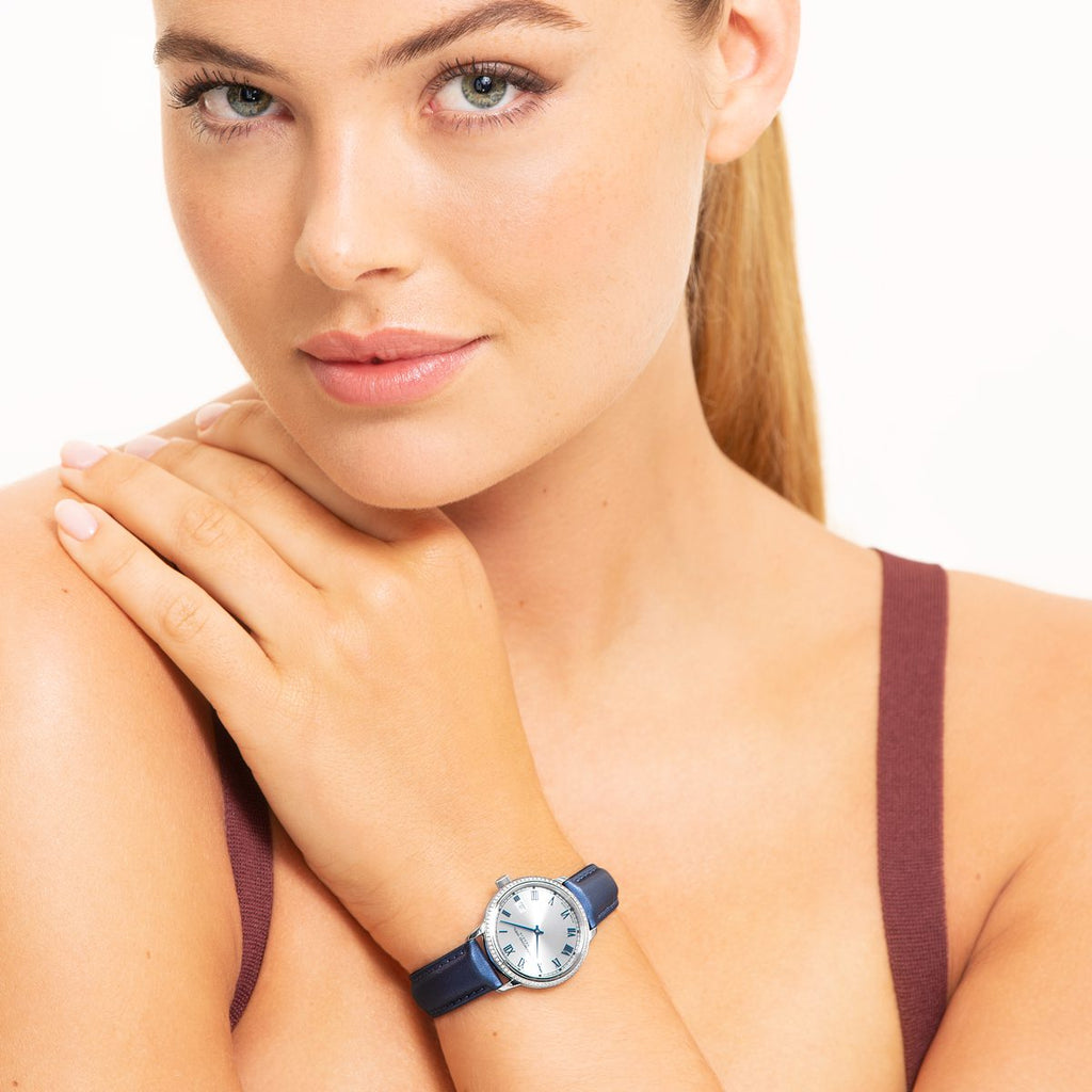 Raymond Weil Toccata Ladies 76 Diamonds Blue Satin Strap Quartz Watch, 29 mm