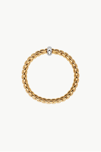 Fope Eka Yellow Gold Bracelet with White Gold rondels in extra large size