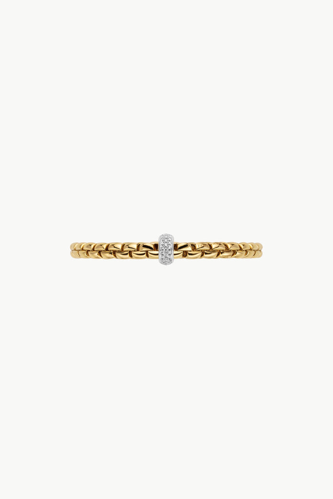 Fope Eka Yellow Gold Bracelet with White Gold and Diamond Pave