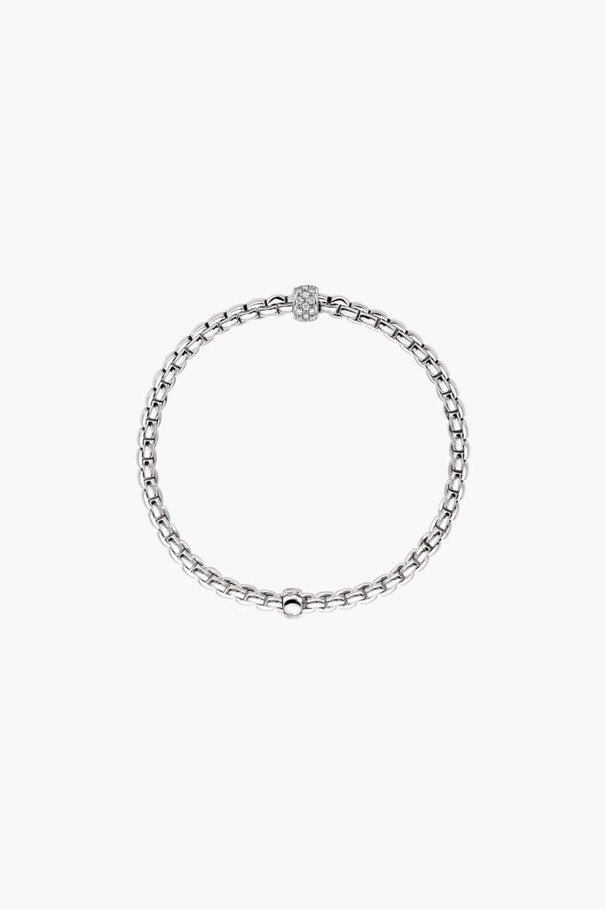 Fope Eka Tiny White Gold Bracelet with Diamonds