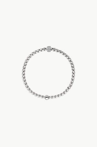 Fope Eka Tiny White Gold Bracelet with Diamonds IN MEDIUM