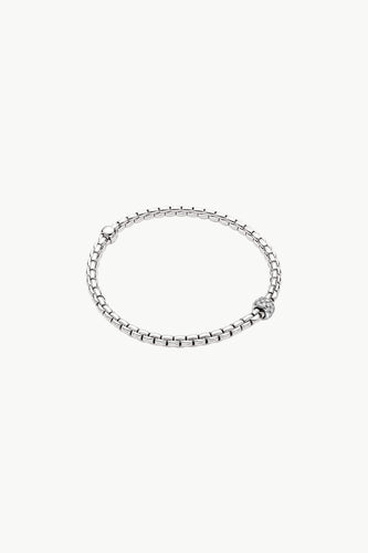 Fope Eka Tiny White Gold Bracelet with Diamonds IN MEDIUM