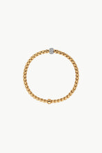 Load image into Gallery viewer, Fope Eka Yellow Gold Bracelet with White Gold and Diamond Pave Medium