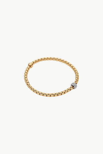 Fope Eka Yellow Gold Bracelet with White Gold and Diamond Pave large SIZE