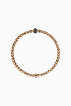 Load image into Gallery viewer, Fope Eka Tiny Rose Gold Bracelet with Black Diamonds Large
