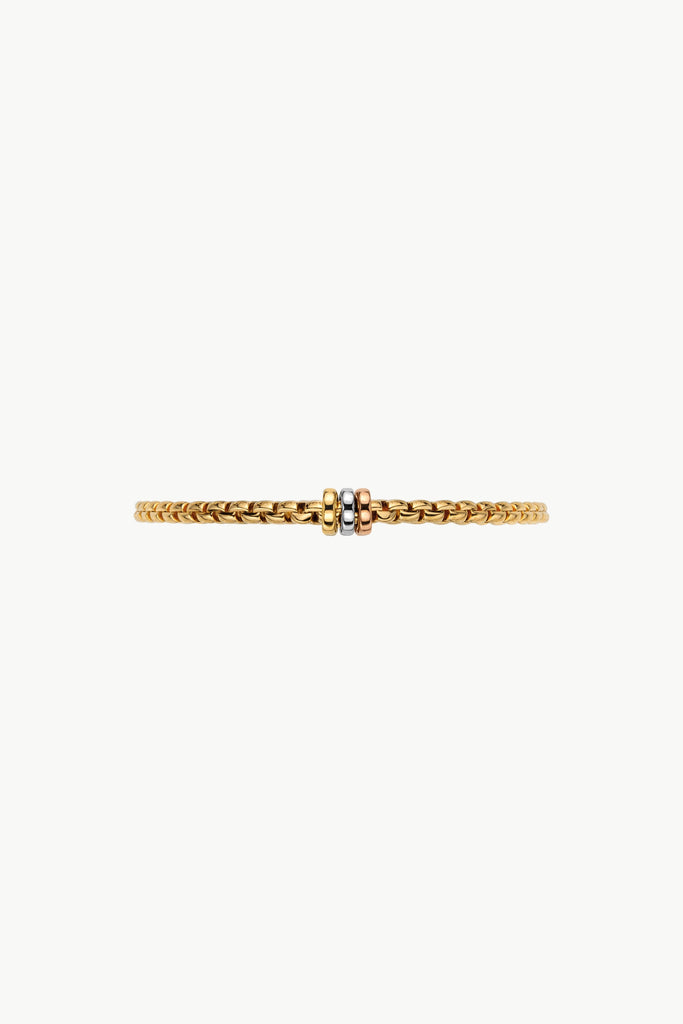 Fope Eka Yellow Gold Bracelet with 3 tones gold rondels