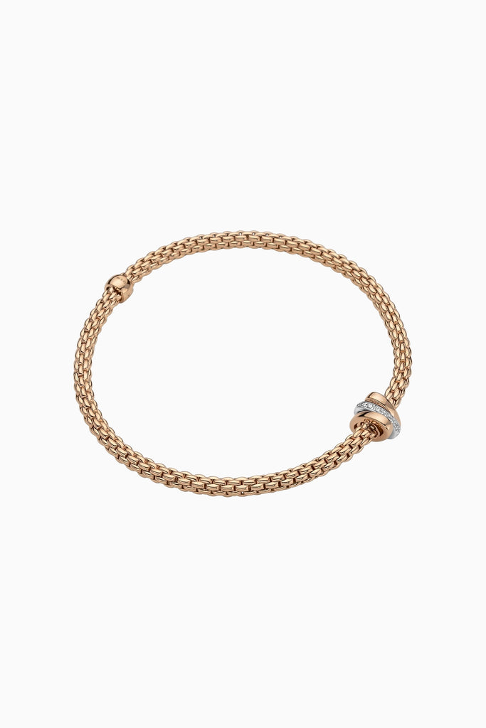 Fope Prima Rose Gold Bracelet with 3 tones gold & diamond rondels