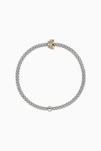 Load image into Gallery viewer, Fope Prima White Gold Bracelet with 3 tones gold diamond rondels