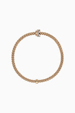 Load image into Gallery viewer, Fope Prima Rose Gold Bracelet with 3 tones gold &amp; diamond rondels