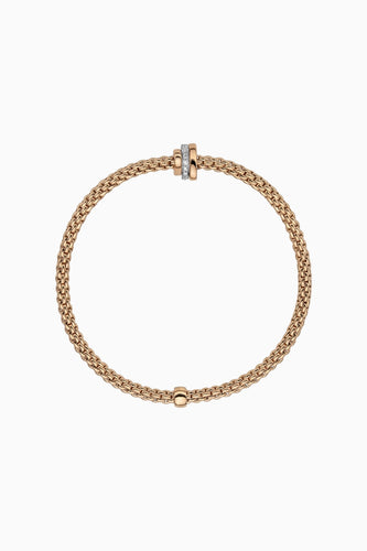 Fope Prima Rose Gold Bracelet with 3 tones gold & diamond rondels