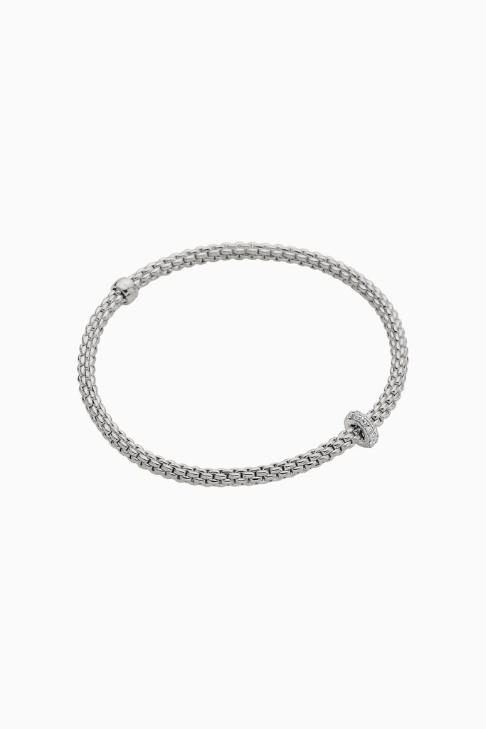 Fope Prima White Gold Bracelet with gold diamond rondels Wamada