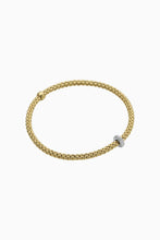 Load image into Gallery viewer, Fope Prima Yellow Gold Bracelet with White  Gold Diamond rondels